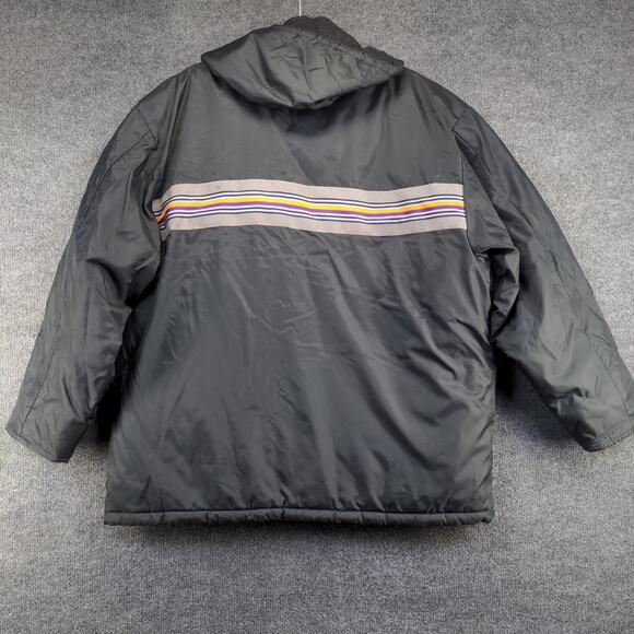 FedEx Stan Herman Men's Winter Coat Black XXL Actual 55x31.5 Vintage Striped - Picture 3 of 16